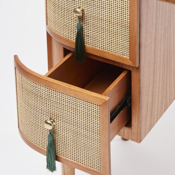 Rattan Teal Blue Desk & Dressing Table - Image 3