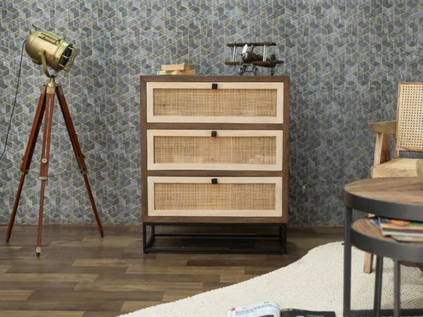 Mango Wood Chest Of Drawers Rattan