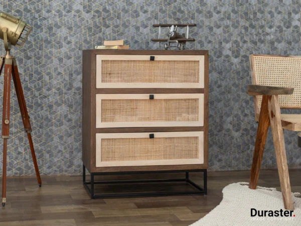 Mango Wood Chest Of Drawers Rattan - Image 3