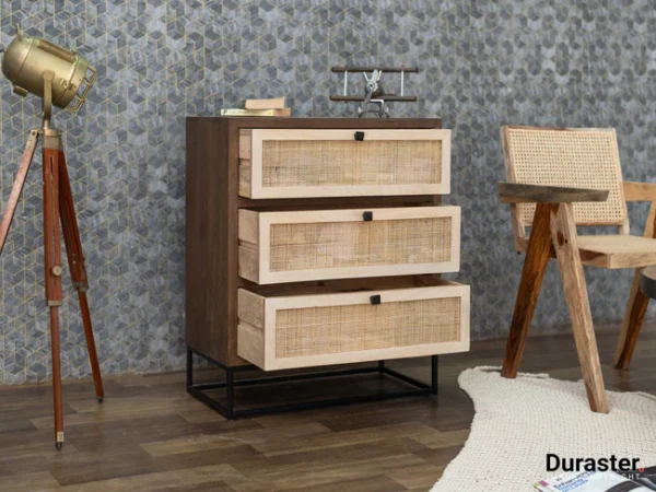 Mango Wood Chest Of Drawers Rattan - Image 2