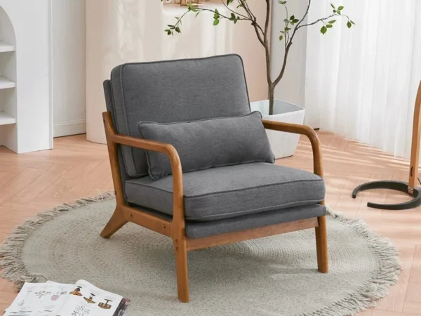 Elementary Modern Solid Wood Armchair - Image 3