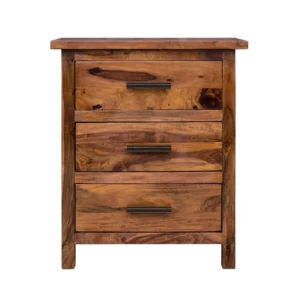 Sheesham Wood Bedside Table with 3 Drawers