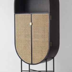 Atta Avenue Modern Woven Accent Cabinets Accent Cabinet in Black