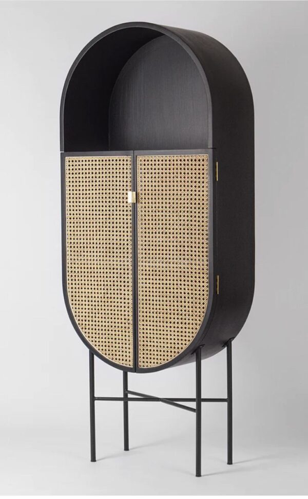 Atta Avenue Modern Woven Accent Cabinets Accent Cabinet in Black