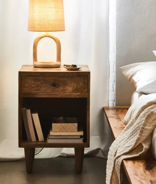 Achilles Solid Wood Bed Side Table