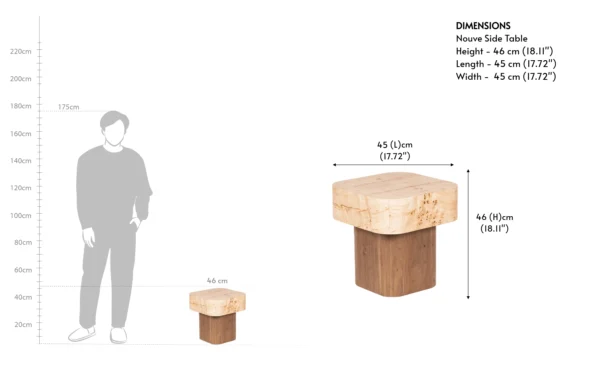 Nouve Wooden Side Table - Image 2