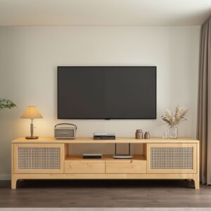 Mid-Century Solid Wood TV Unit