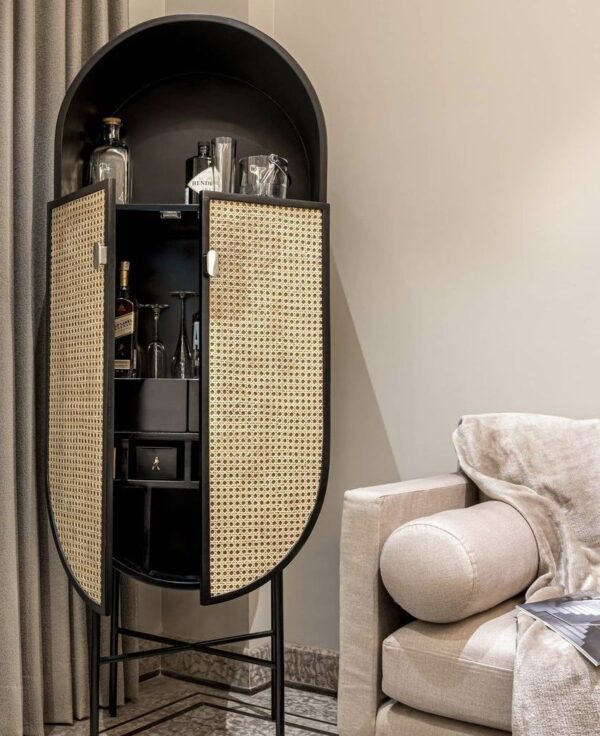 Atta Avenue Modern Woven Accent Cabinets Accent Cabinet in Black - Image 2